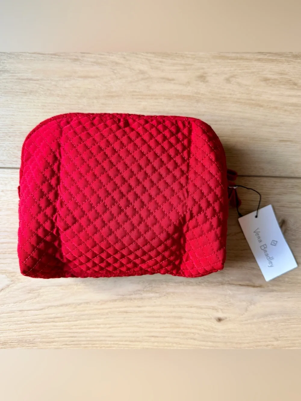 Vera Bradley Red Quilted Cosmetic Makeup Bag NWT